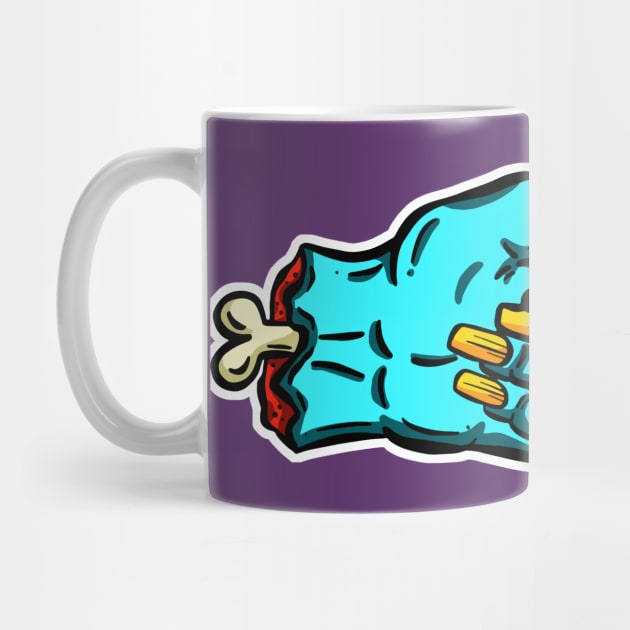 I'm with Stupid Undead Zombie Blue Cartoon Retro Hand by Squeeb Creative